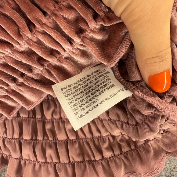 Wild Fable Top Women M Medium Pink Short Sleeve Gaphered Round Neck Casual - Picture 4 of 7